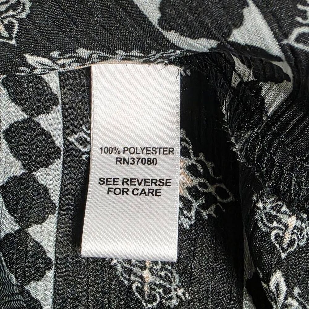 Cato Black Boho Border Print Peasant Top Medium - Picture 9 of 10